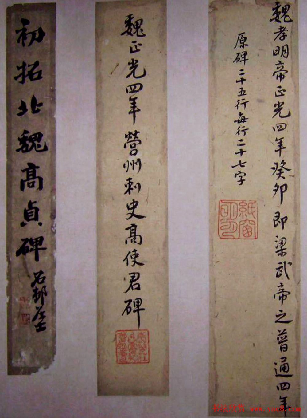 北魏正书刻本欣赏《初拓高贞碑》_书法碑帖_书法欣赏
