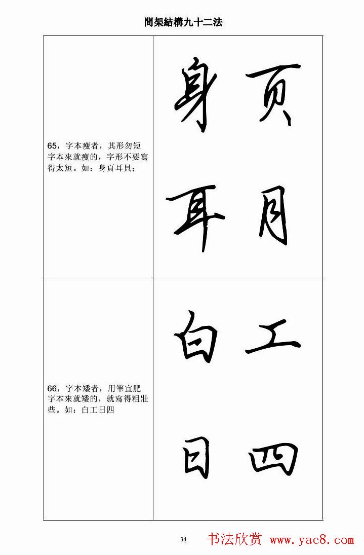 田英章钢笔字帖行书间架结构九十二法9