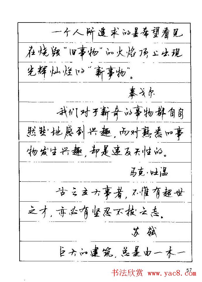 顾仲安钢笔行楷字帖文豪妙语(29)