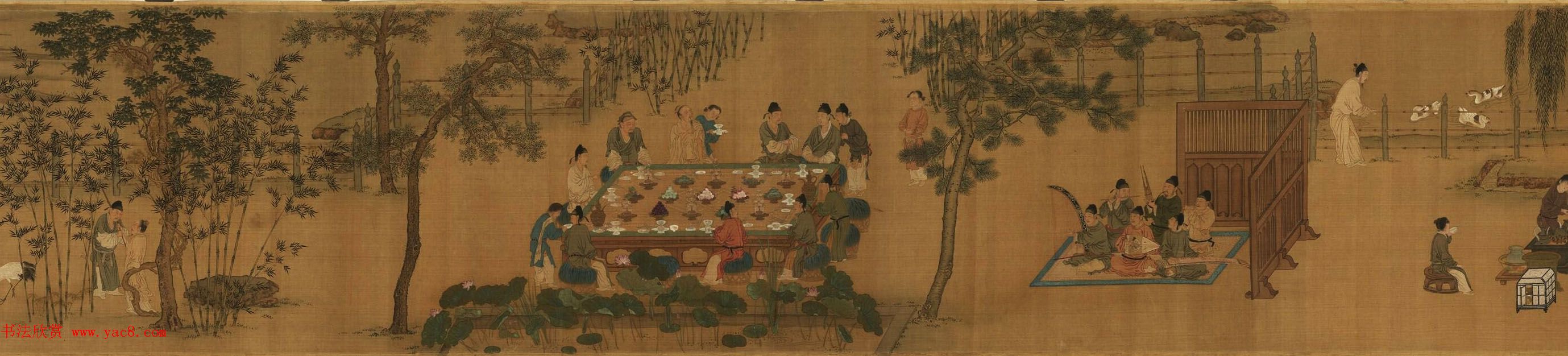 宋徽宗赵佶书画欣赏唐十八学士图卷台北故宫博物院藏2
