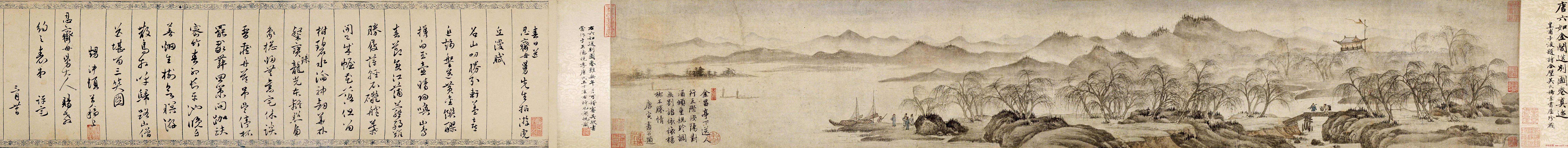 唐寅书画《金昌送别图》长卷真迹大图欣赏