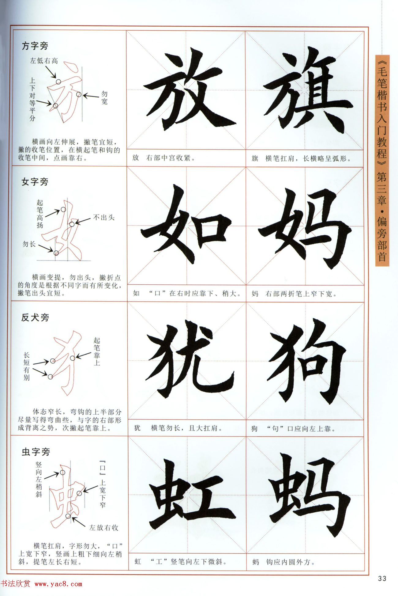 王丙申高清书法字帖《毛笔楷书入门教程》(8)