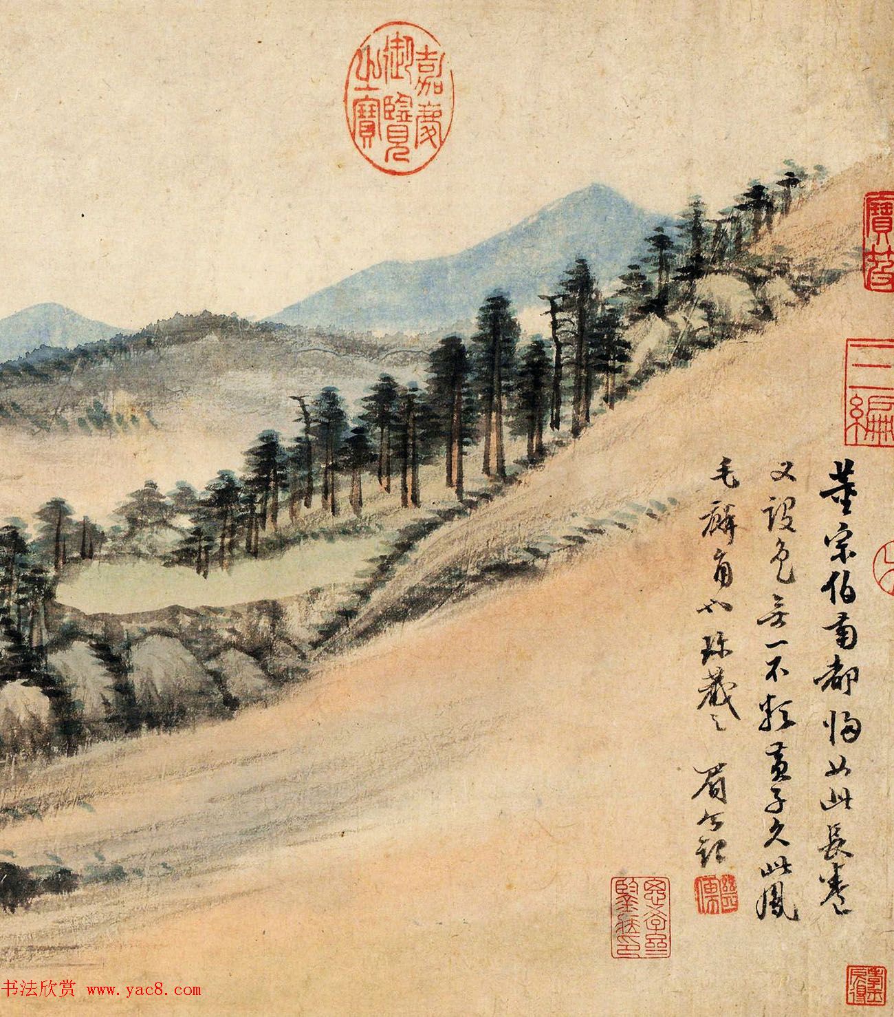 董其昌晚年书画精品《仿黄公望富春大岭图》