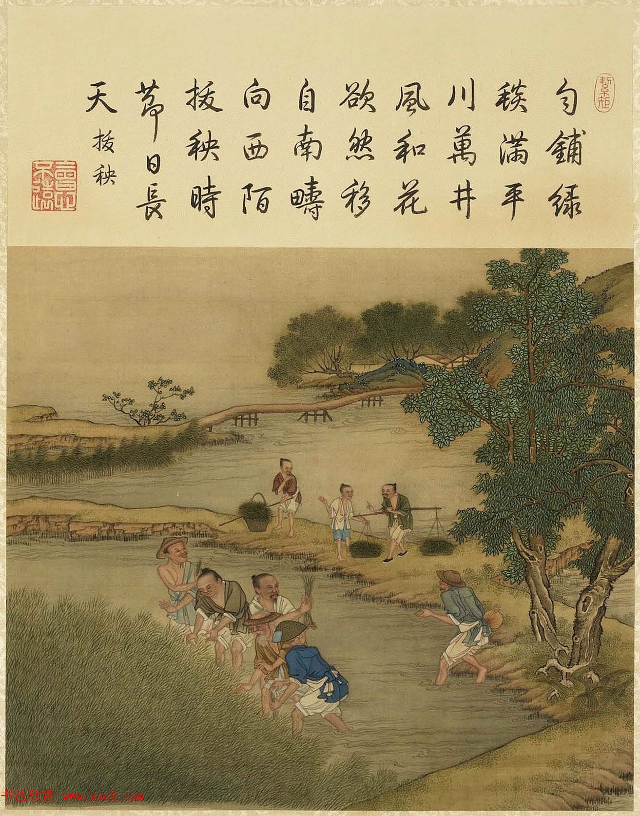 清代宫廷画师陈枚彩绘本耕织图2