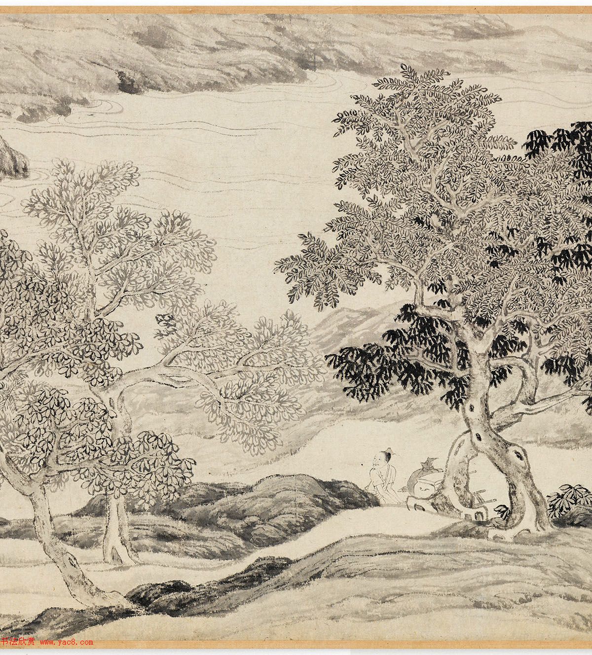 明代唐寅36岁书画作品《南游图(3)