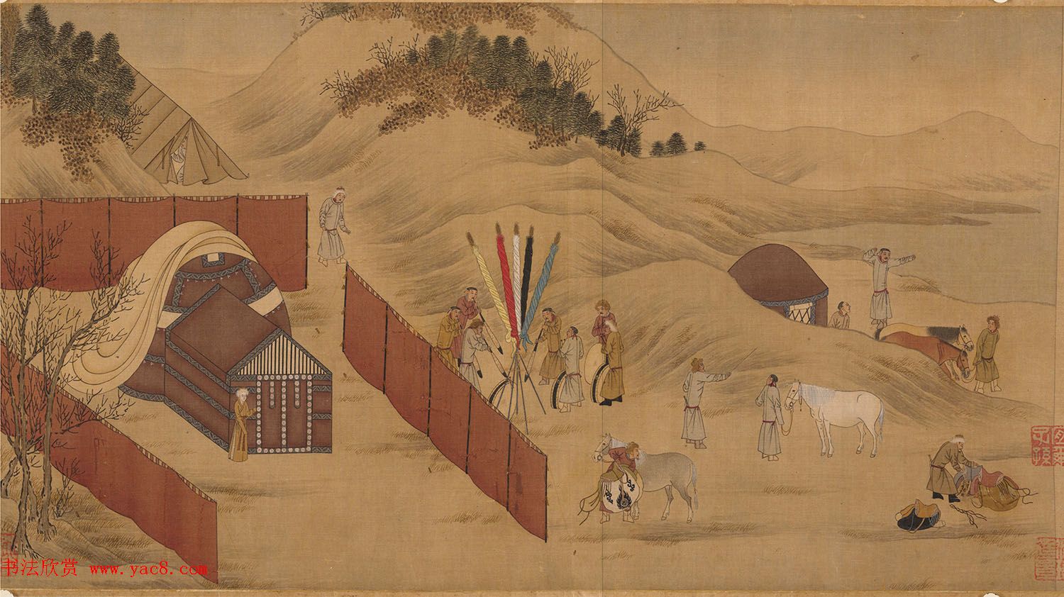 宋人字画:楷书胡笳十八拍+文姬归汉图 宋人字画:楷书胡笳十八拍+文姬归汉图