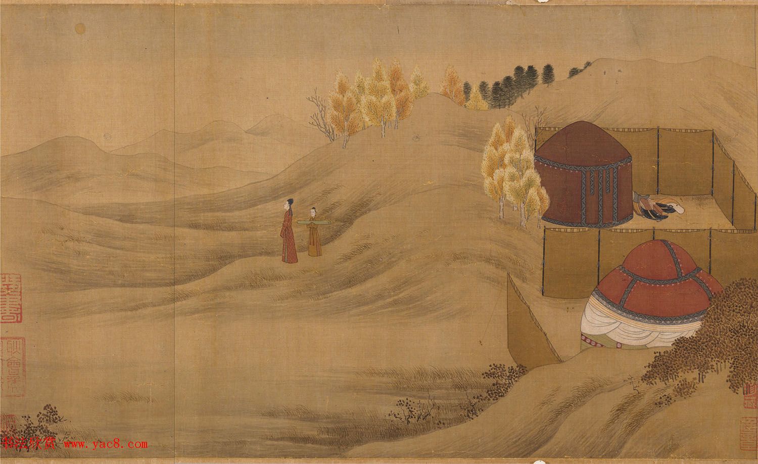 宋人字画:楷书胡笳十八拍+文姬归汉图 宋人字画:楷书胡笳十八拍+文姬归汉图