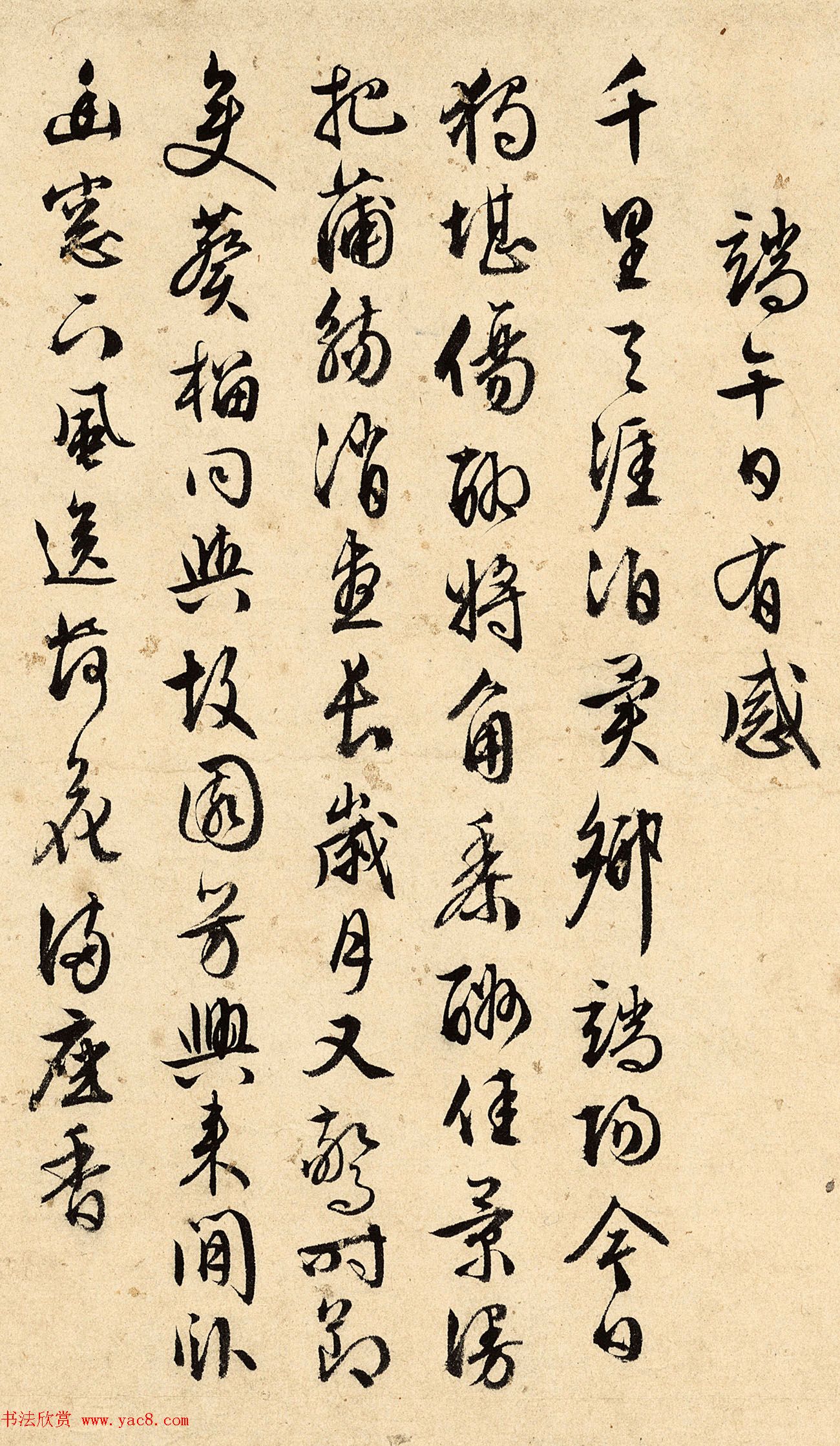 明代周天球行书《端午日有感》