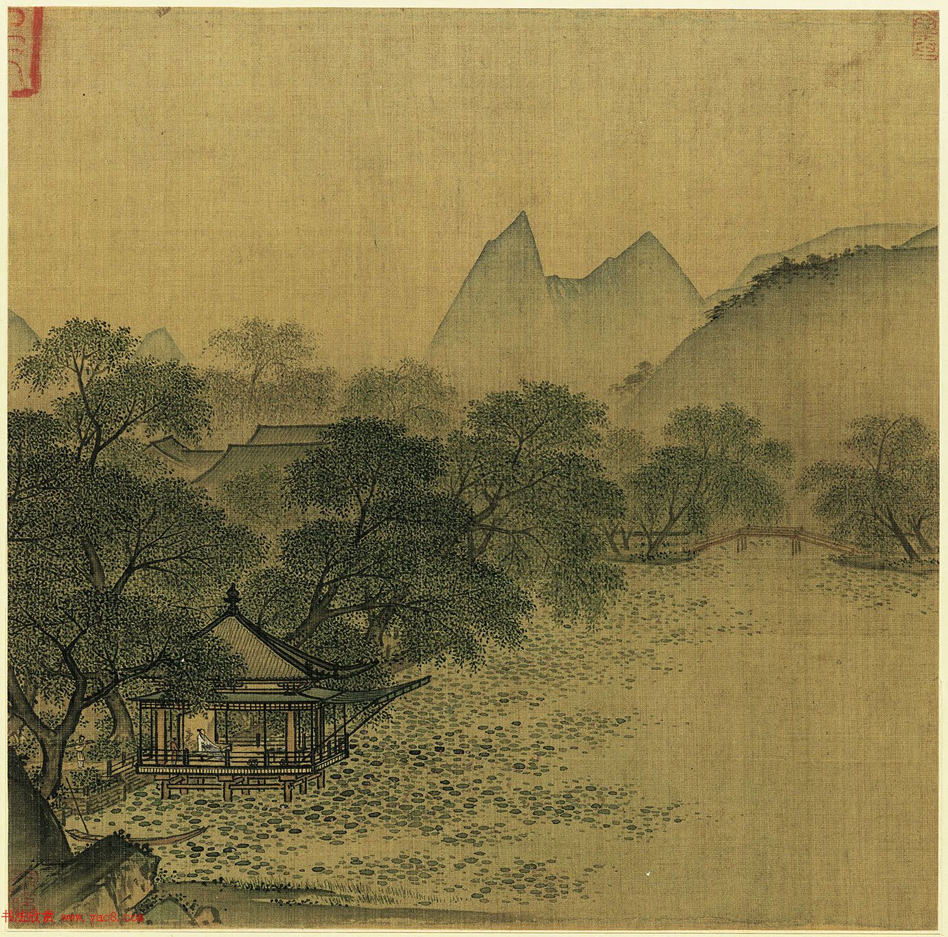 宋宁宗赵扩书法《御题马远山水册》