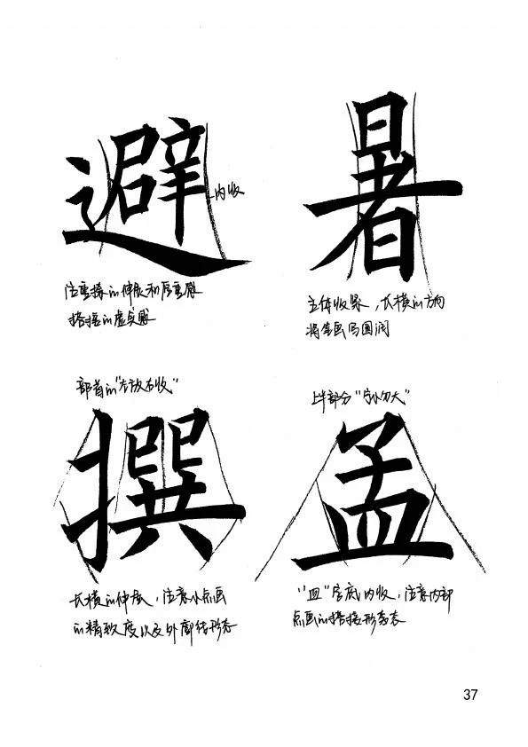 欧阳询楷书《九成宫醴泉铭》教学手稿