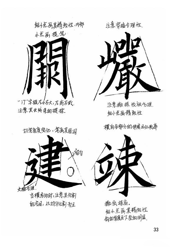 欧阳询楷书《九成宫醴泉铭》教学手稿