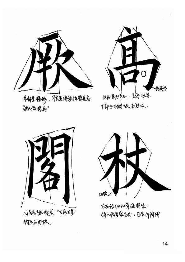 欧阳询楷书《九成宫醴泉铭》教学手稿