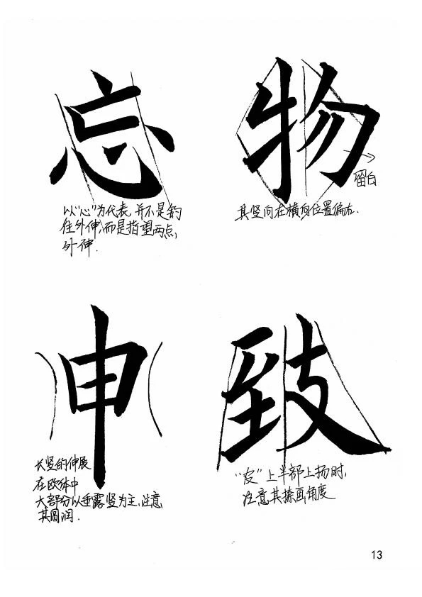 欧阳询楷书《九成宫醴泉铭》教学手稿