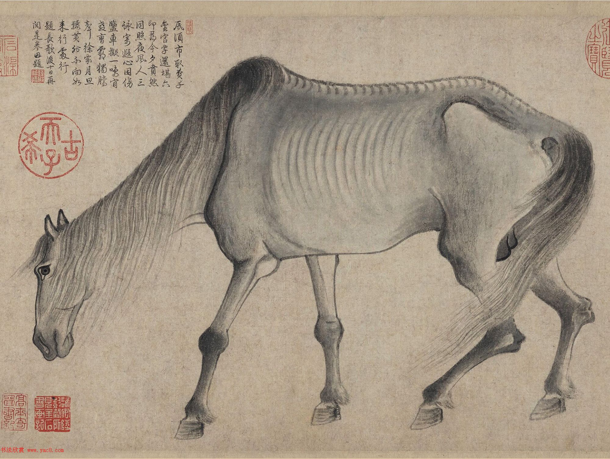 南宋龚开字画《骏骨图》日本藏