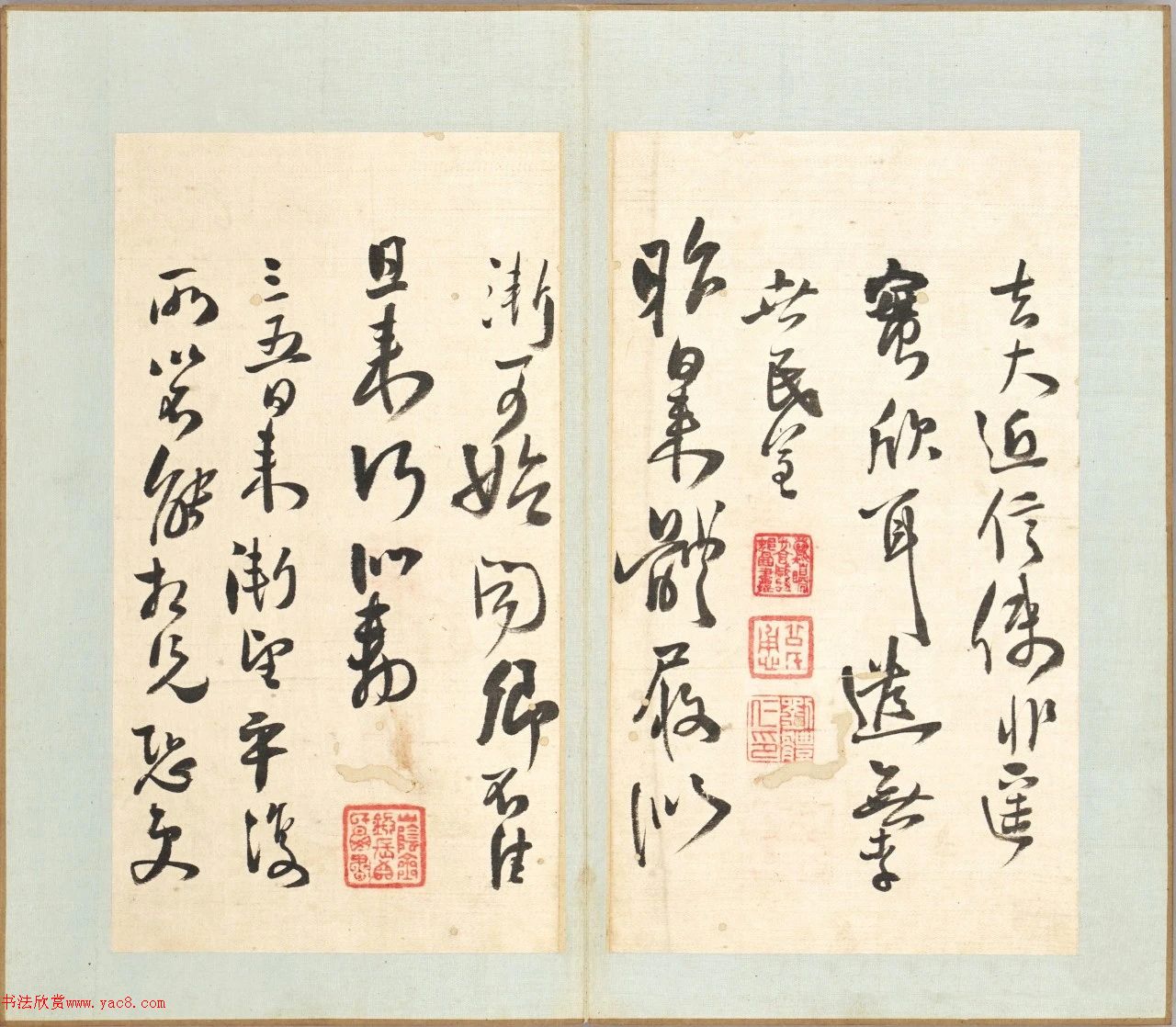 王铎临晋唐法帖册页