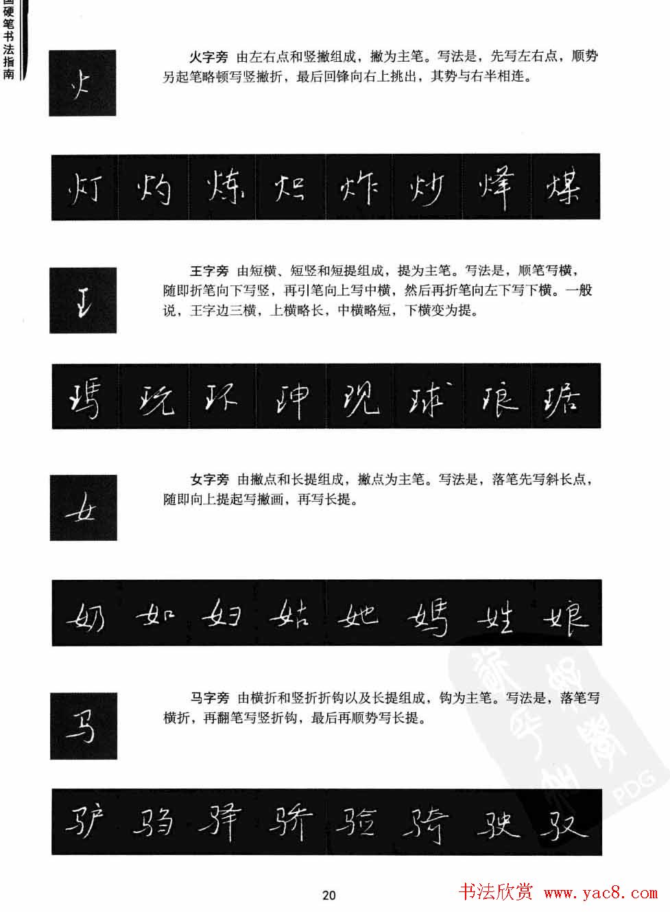 学习字帖《行书技法-中国硬笔书法指南》