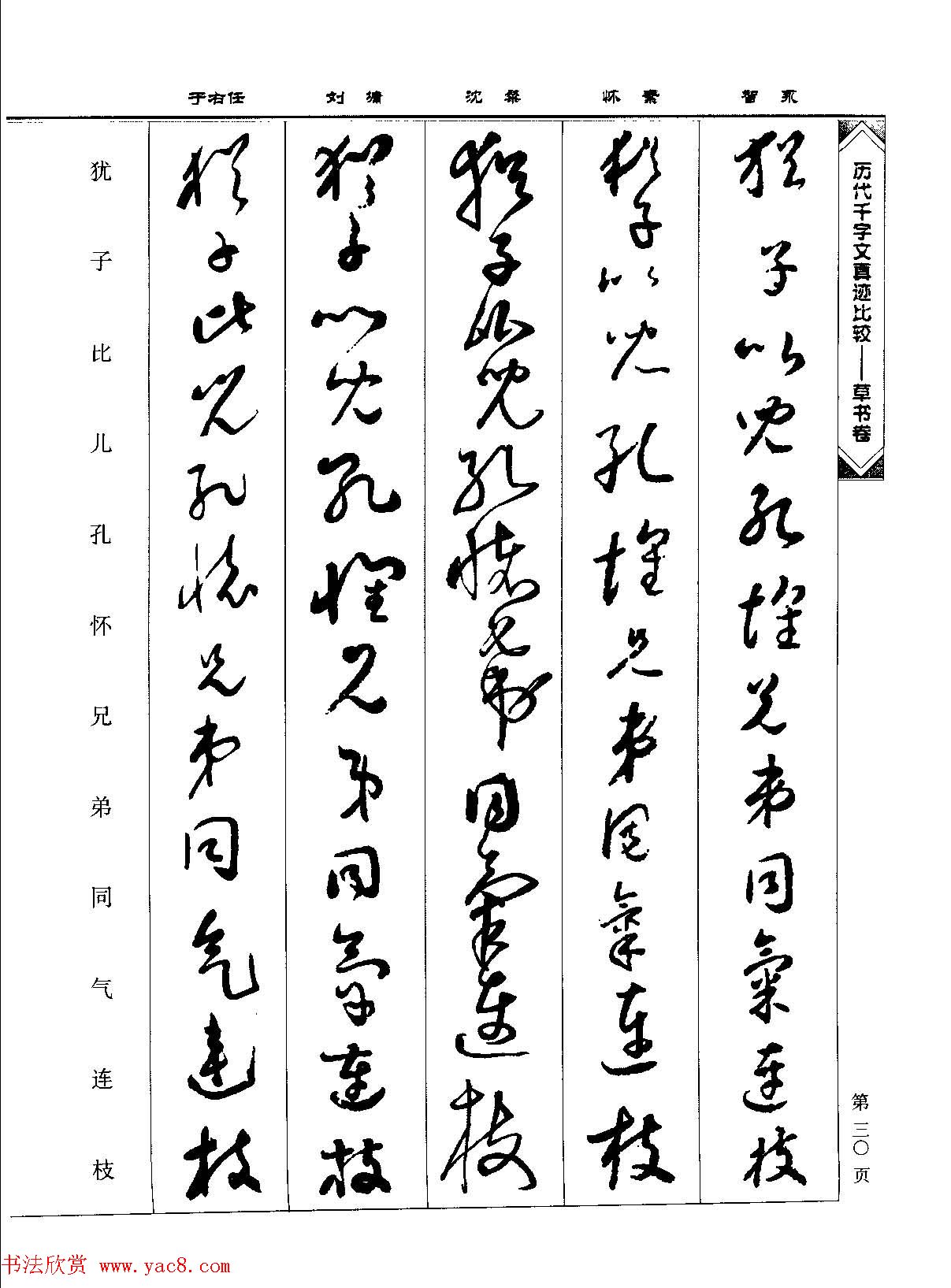 草书图书《历代千字文真迹比较-草书卷》