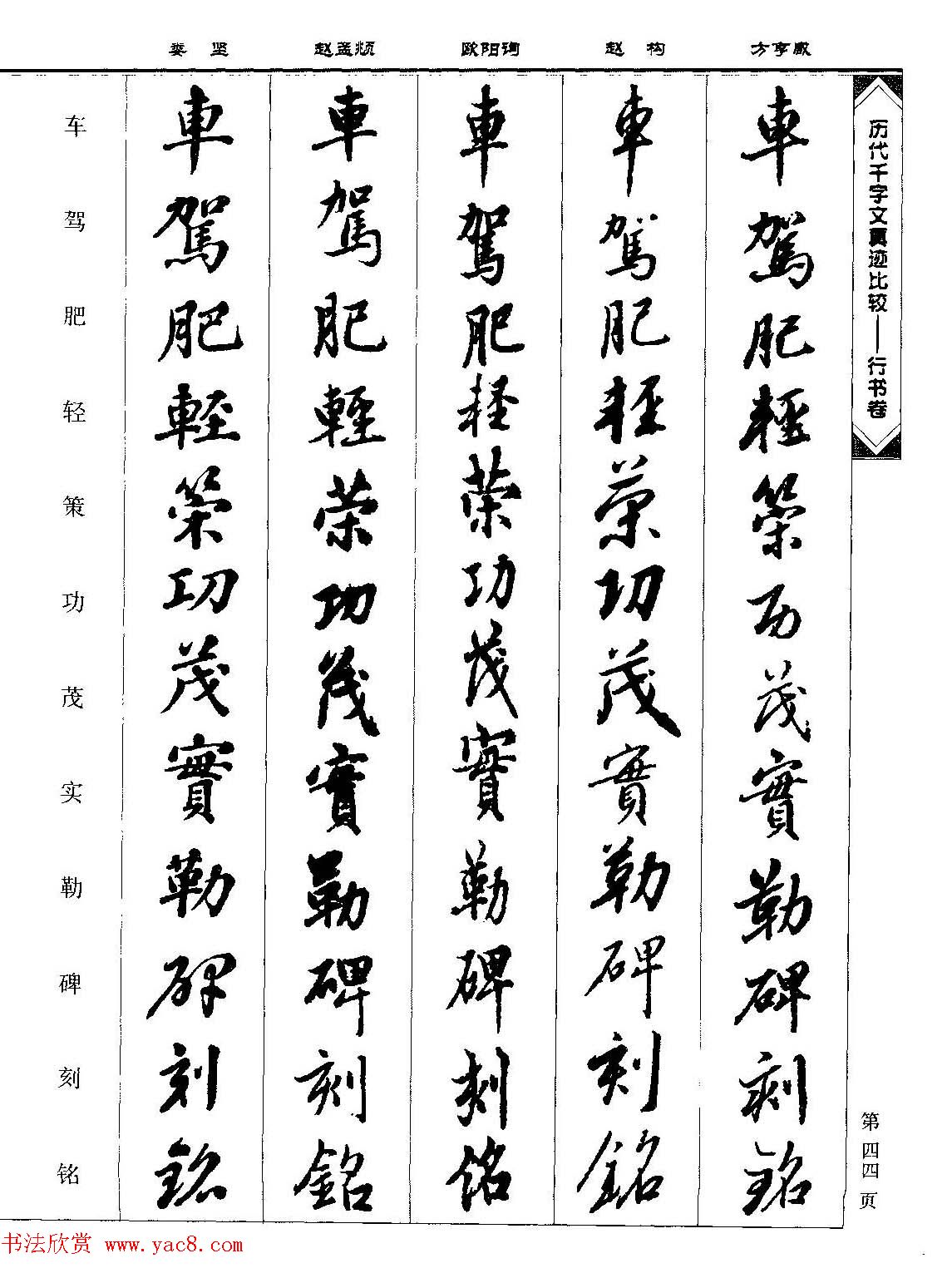 行书图书《历代千字文真迹比较-行书卷》