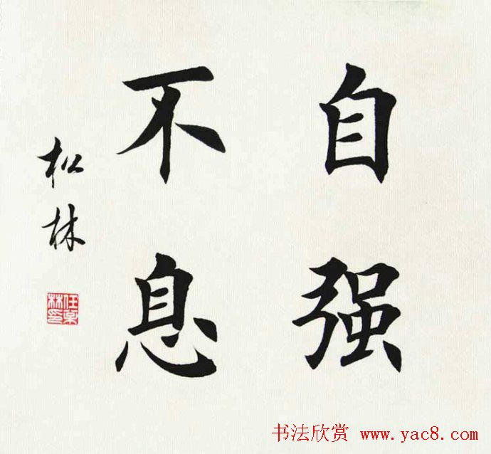 四字成语书法作品欣赏楷书|任松林楷书四字斗