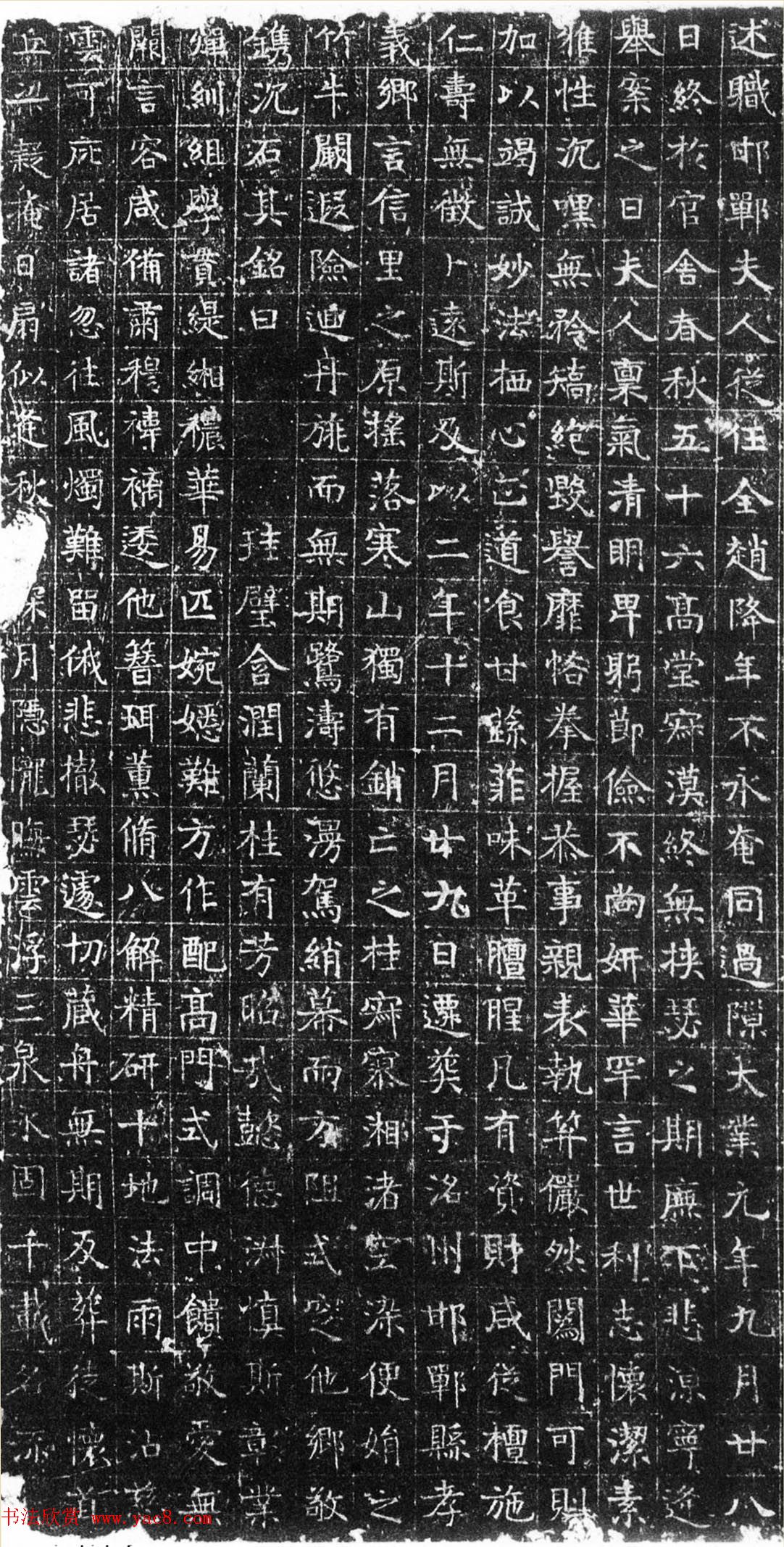 隋代楷书石刻拓片《张贵男墓志》
