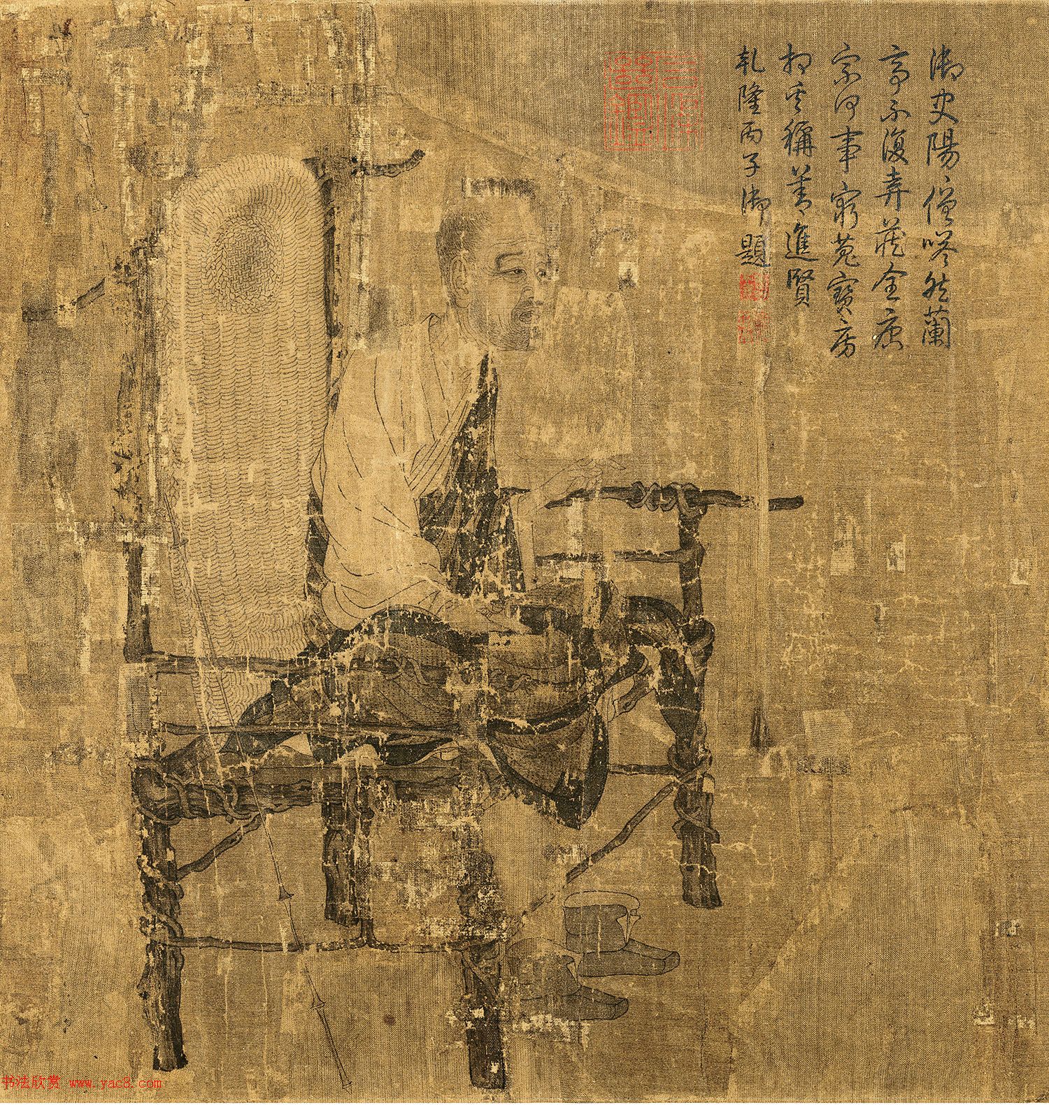 唐代画家阎立本绘《萧翼赚兰亭序》