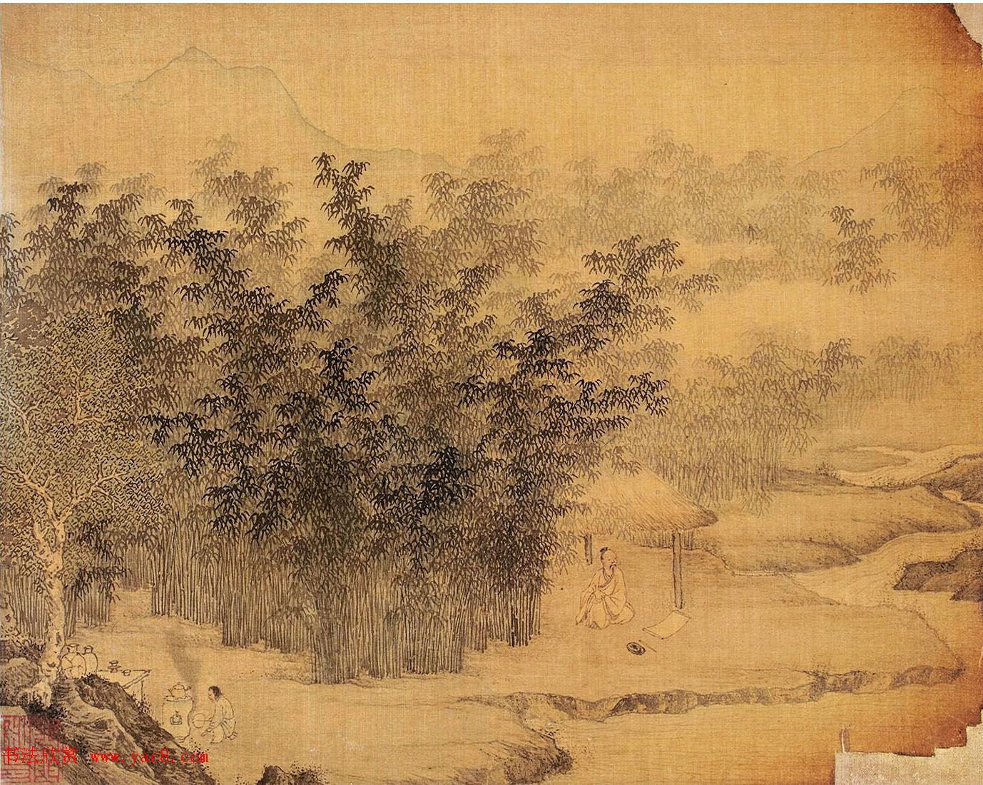 唐寅王守仁书画合册《山静日长图》