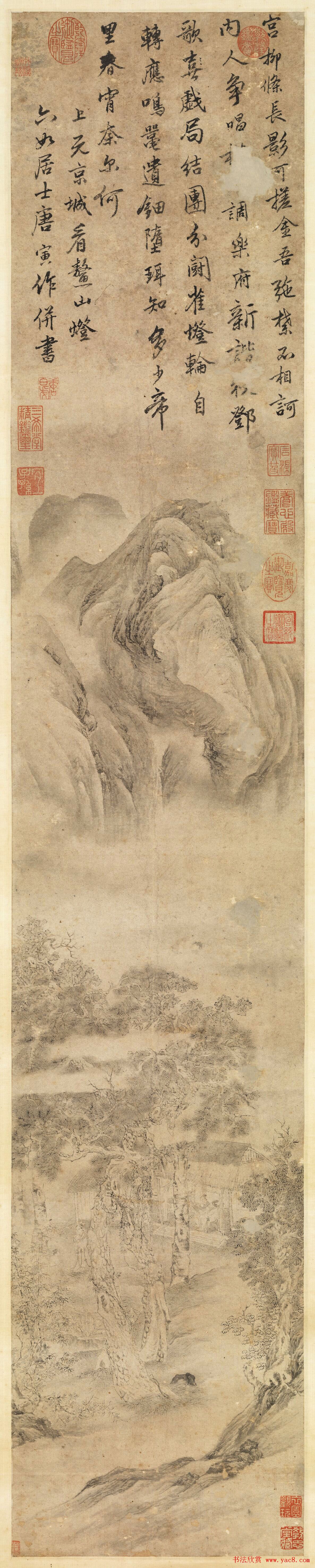 唐寅书画欣赏《灯霄闺话》轴